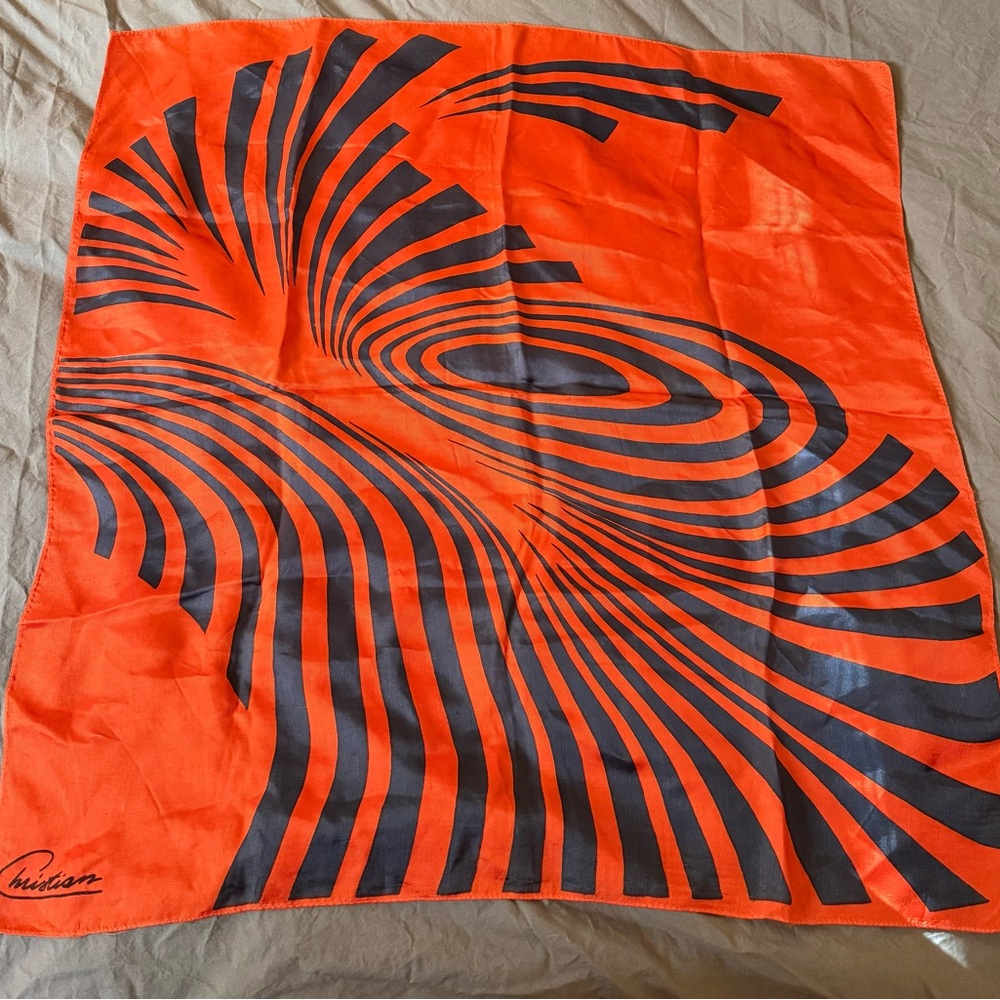 Vintage Orange and Blue Scarf